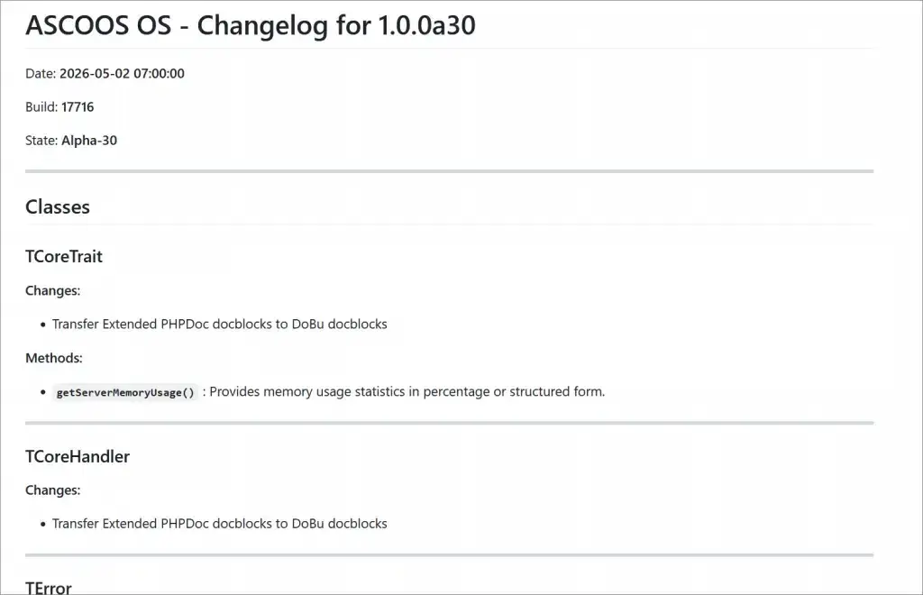 changelog.json File Specification - ASCOOS OS